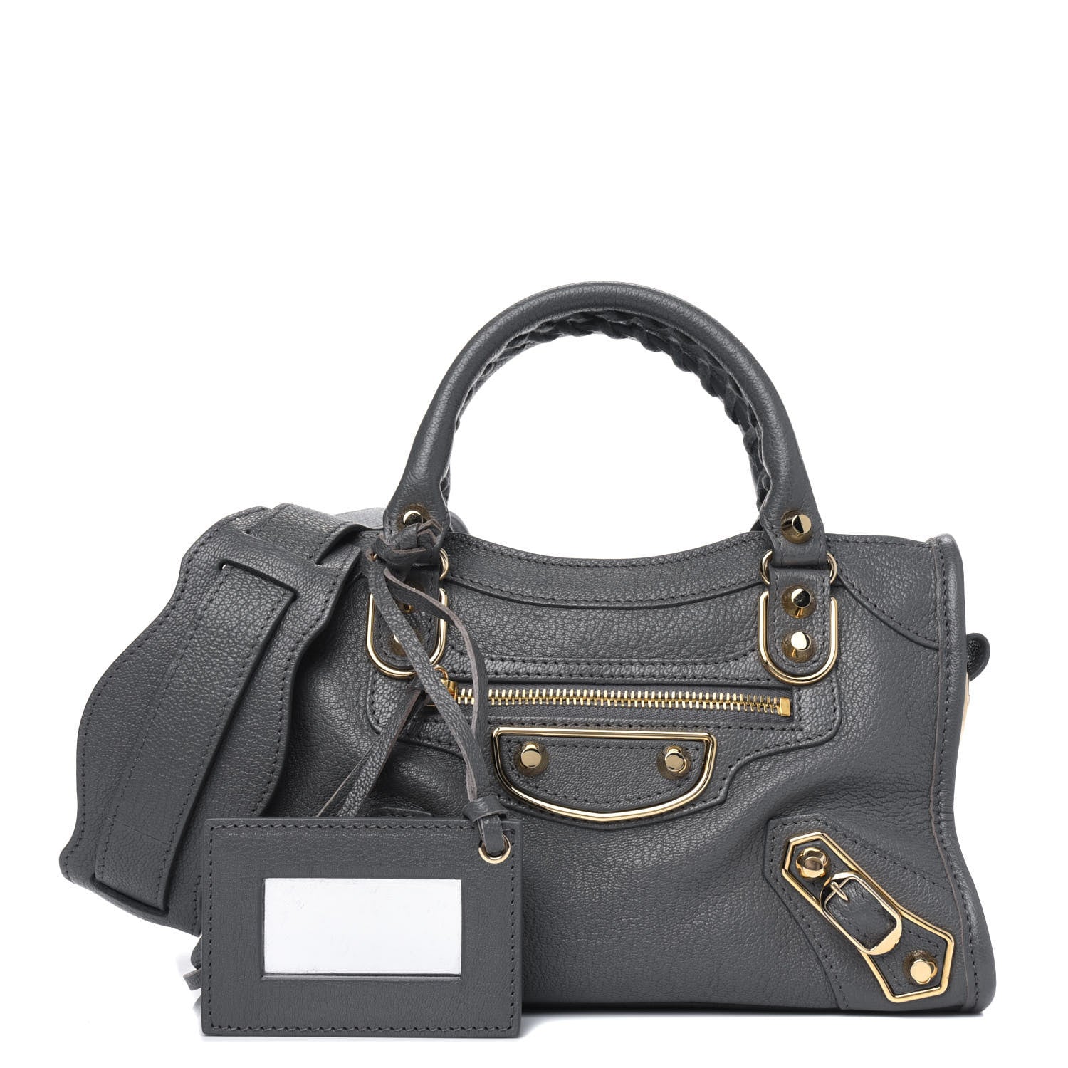 Balenciaga Chevre Gold Metallic Edge Hardware Mini City Gris Acier 1 of 5