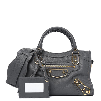 Balenciaga Chevre Gold Metallic Edge Hardware Mini City Gris Acier 1 of 5