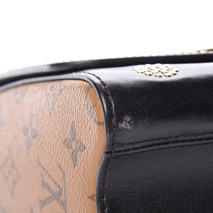 Louis Vuitton Calfskin Reverse Monogram Studded Twist Shoulder Bag MM Black Gold 11 of 14