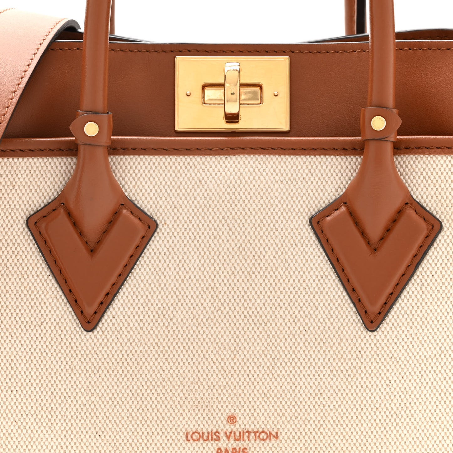 Canvas Calfskin Monogram On My Side PM Caramel Tan