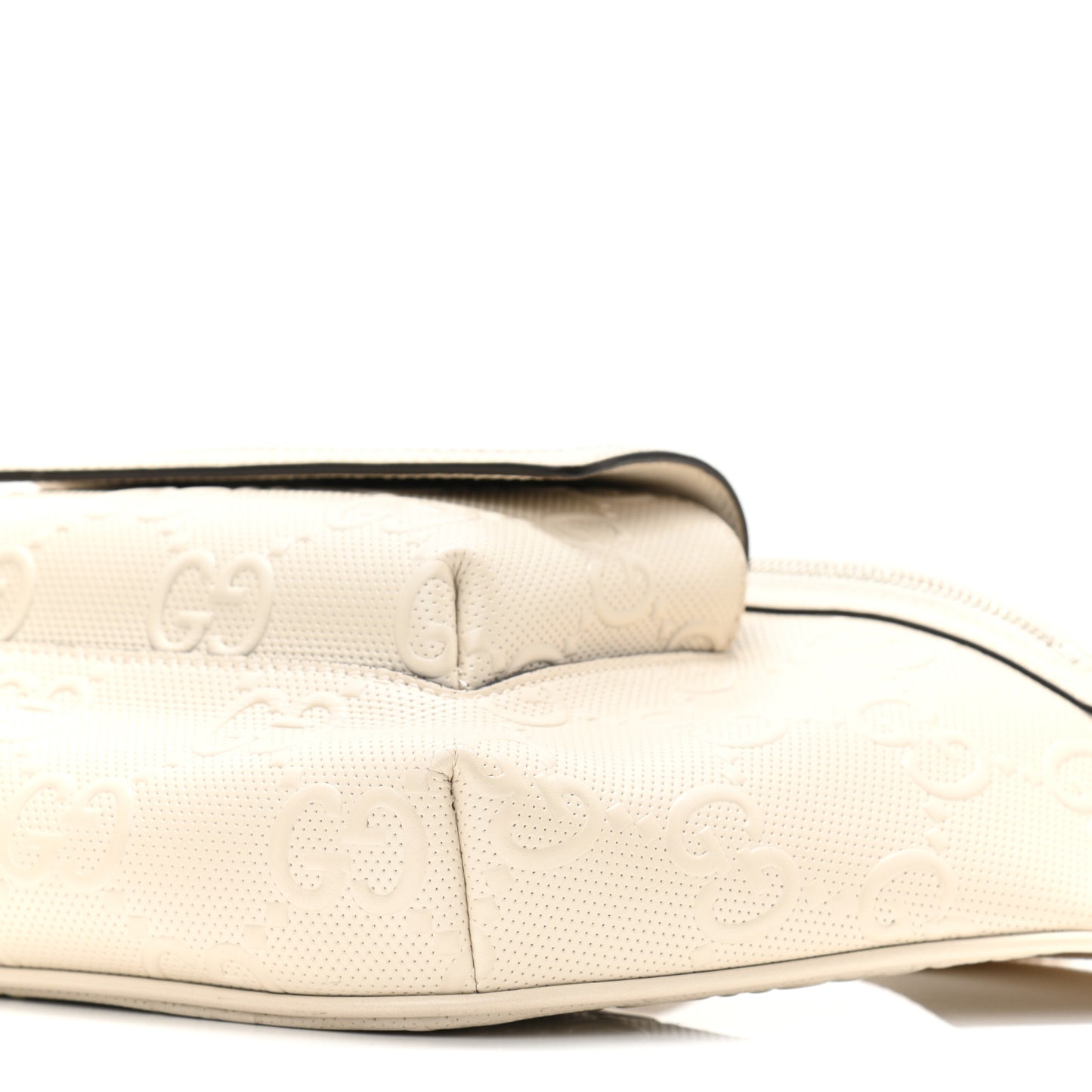 Calfskin GG Tennis Embossed Pocket Belt Bag Mystic White