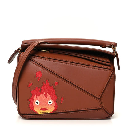 Loewe X HOWLS MOVING CASTLE Satin Calfskin Mini Calcifer Puzzle Bag Rust 1 of 10