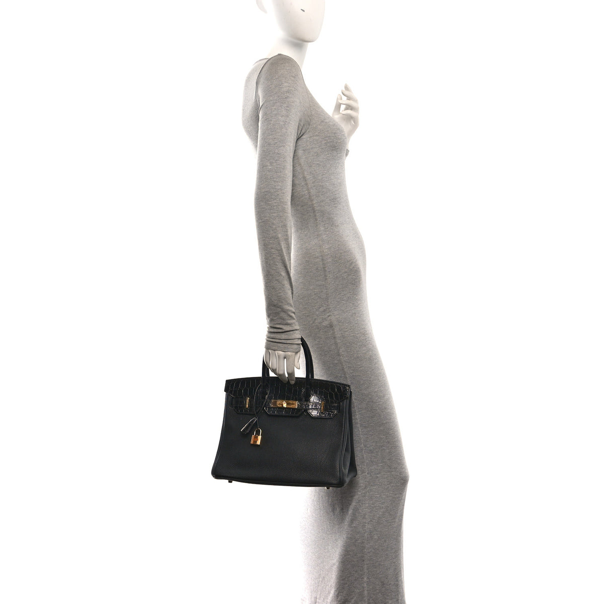 Hermes Togo Shiny Niloticus Crocodile Birkin Touch 30 Black 10 of 10