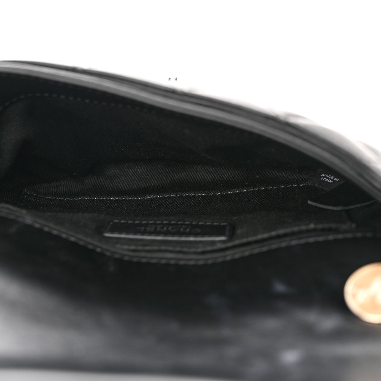 Calfskin Quilted CC Uniform Flap Belt Bag Black