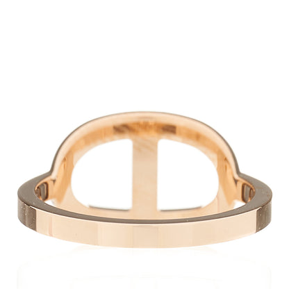 Hermes 18K Rose Gold Diamond MM Chaine d'Ancre Contour Ring 52 6 2 of 6