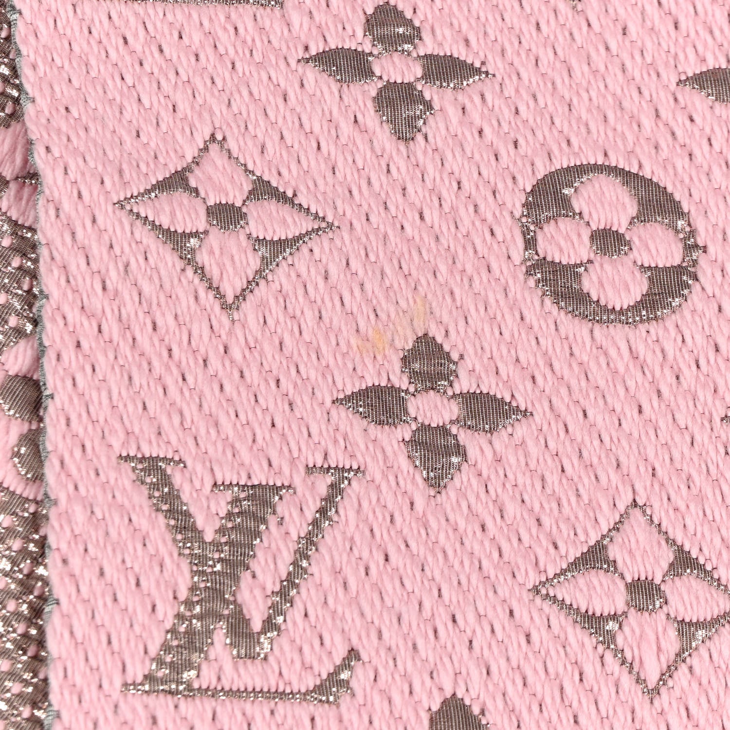 Louis Vuitton Wool Silk Logomania Shine Scarf Pink 5 of 5