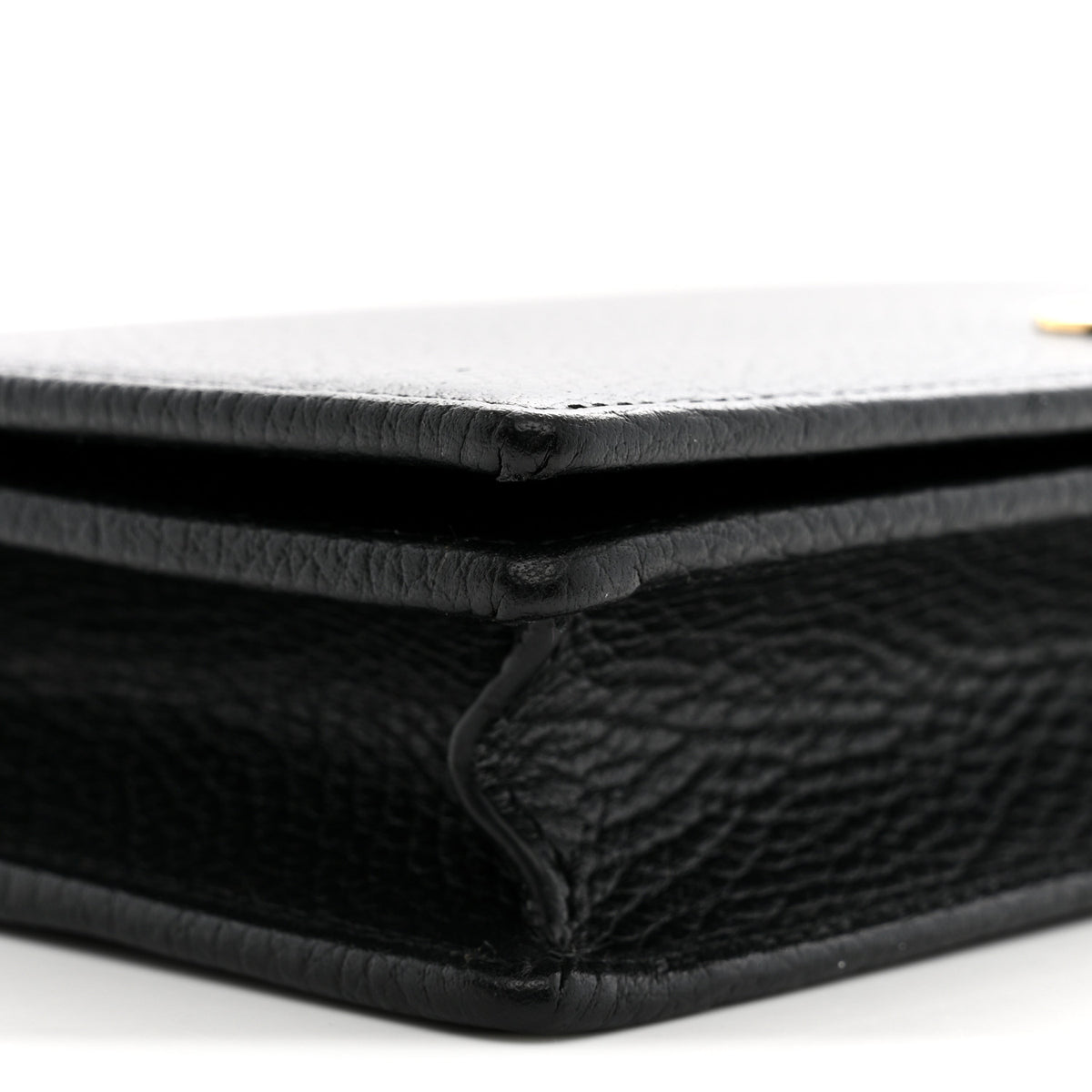 Calfskin Mini GG Marmont Chain Wallet Black