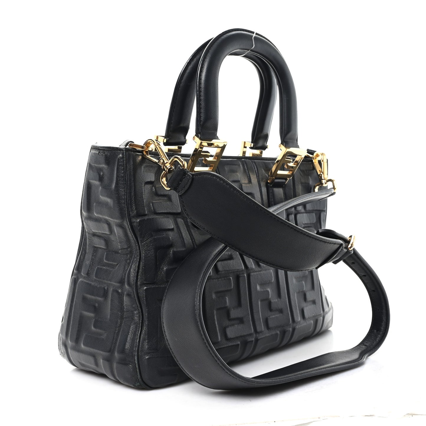 Nappa FF 1974 Embossed Small FF Tote Black