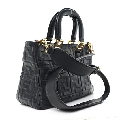 Fendi Nappa FF 1974 Embossed Small FF Tote Black 2 of 12