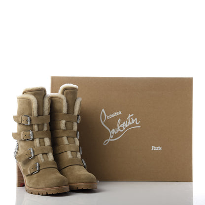 Christian Louboutin Veau Velours Shearling Emir Glorymount 70 Boots 39 Camel 8 of 8