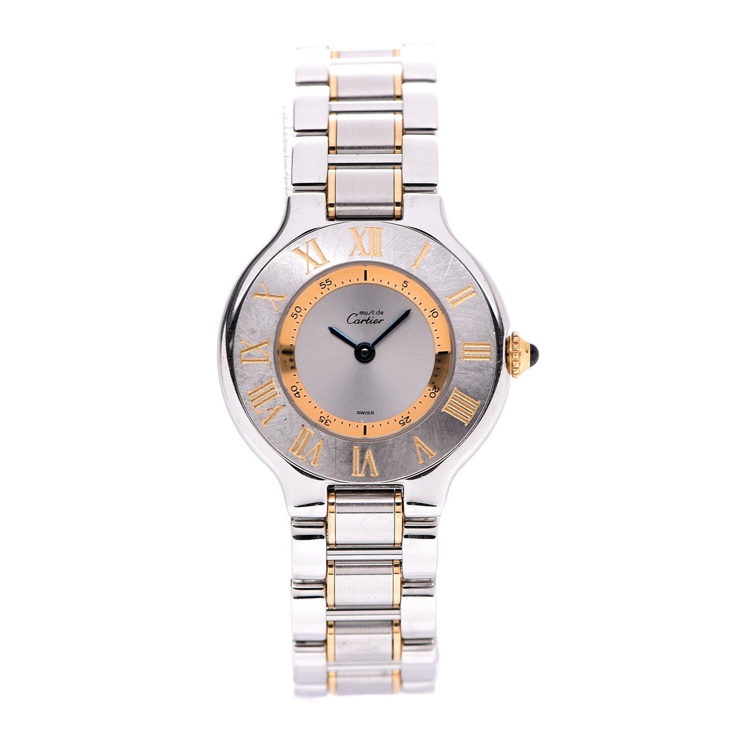 Stainless Steel 18K Yellow Gold 28mm Must De 21 Quartz Watch