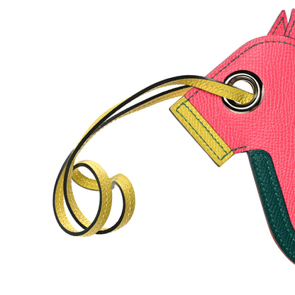 Hermes Epsom Camail Key Holder Rose Azalee Malachite Lime 7 of 8
