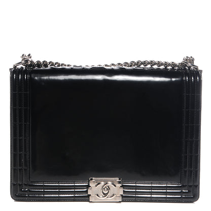 Chanel Glazed Calfskin Large Boy Flap Black 1 of 8