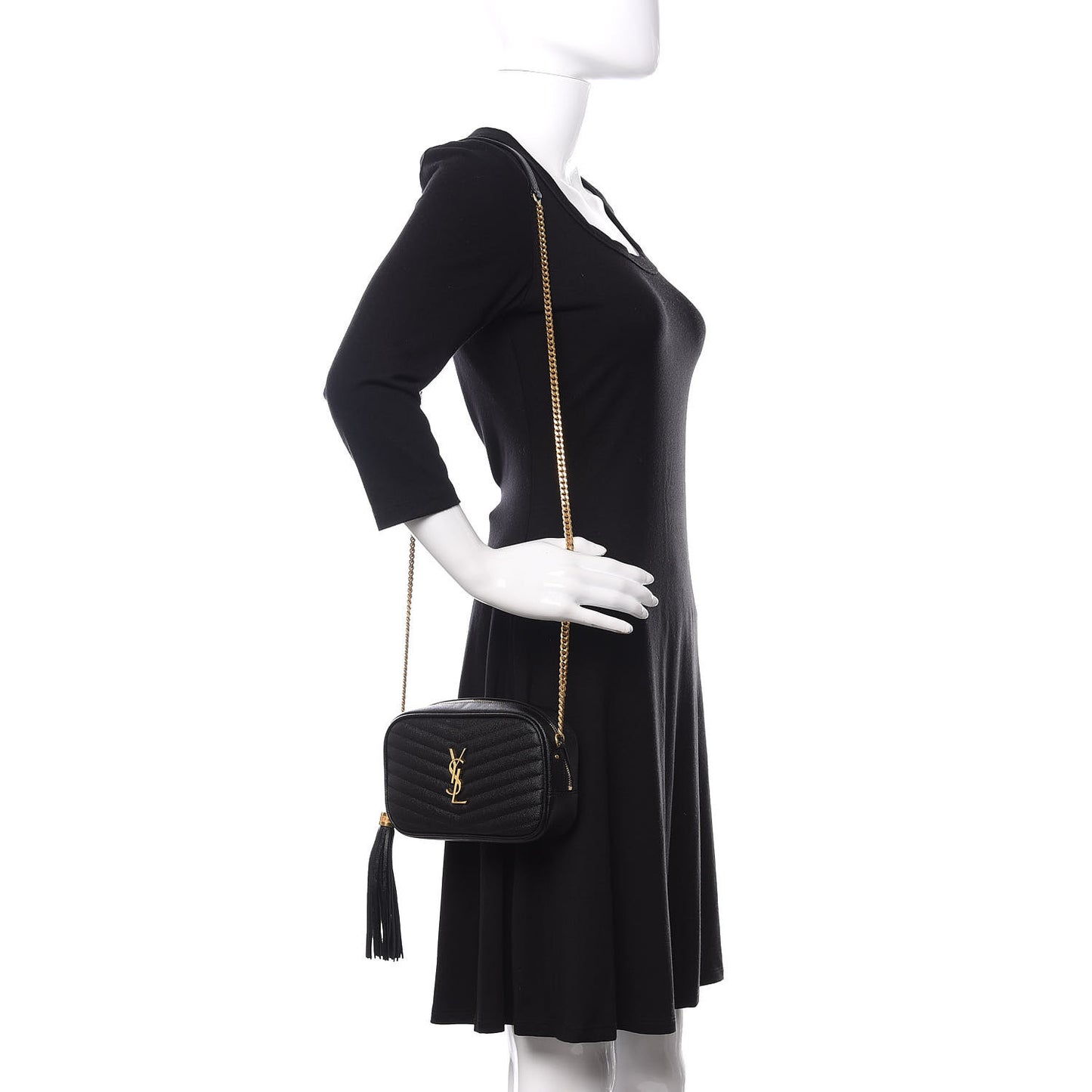 Grain De Poudre Matelasse Monogram Mini Lou Camera Bag Black