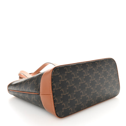 Celine Triomphe Canvas Calfskin Small Cabas Bag Tan 4 of 11