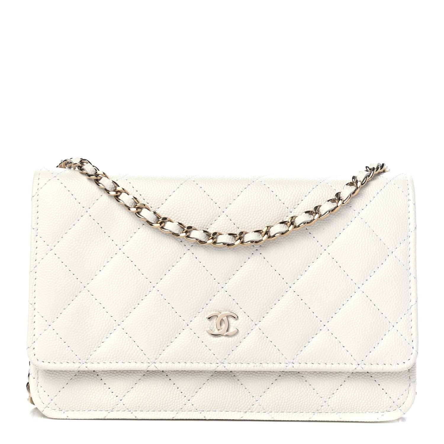 Chanel Caviar Quilted Wallet On Chain WOC White 1 of 4