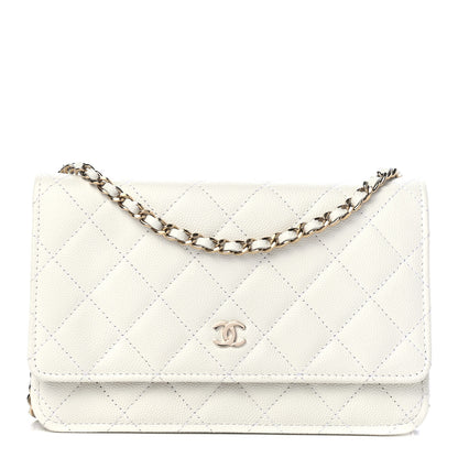 Chanel Caviar Quilted Wallet On Chain WOC White 1 of 4