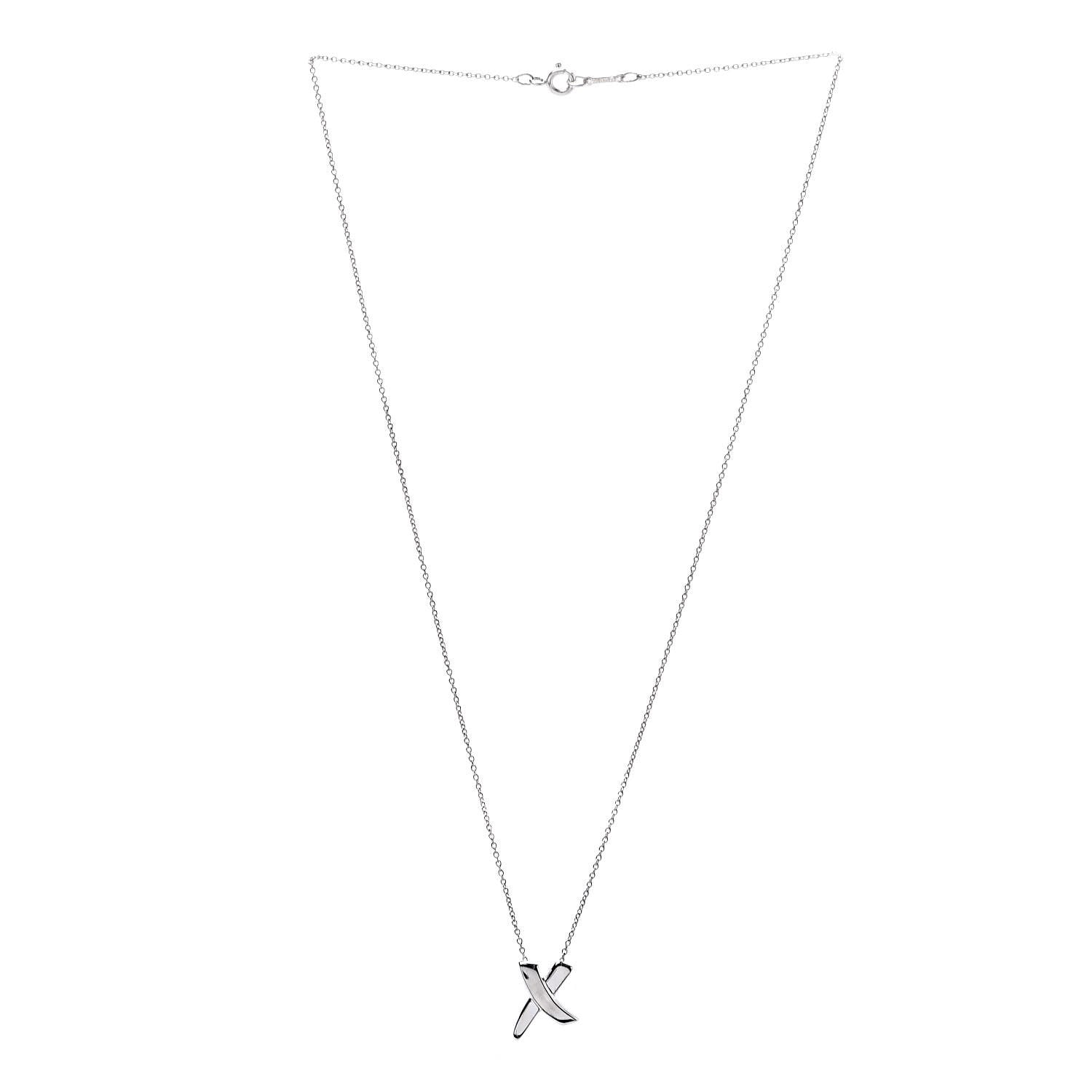Tiffany Sterling Silver Paloma Picasso Graffiti X Pendant Necklace 3 of 7
