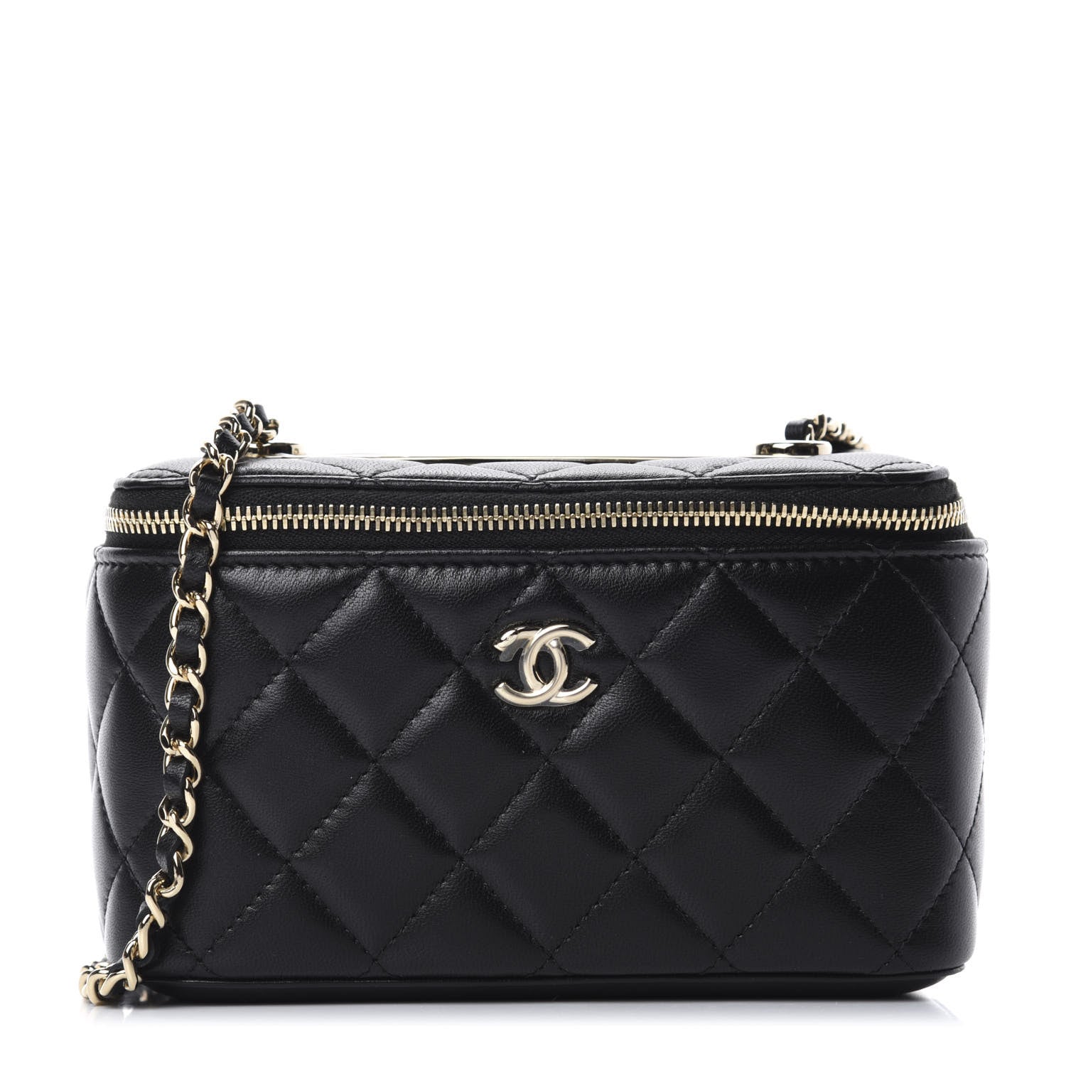 Chanel Lambskin Quilted Trendy Small Vanity Case With Chain Black 1 of 12