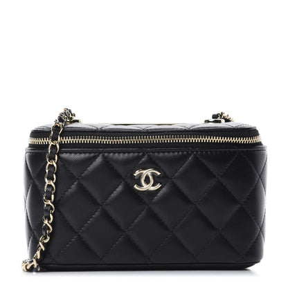 Chanel Lambskin Quilted Trendy Small Vanity Case With Chain Black 1 of 12
