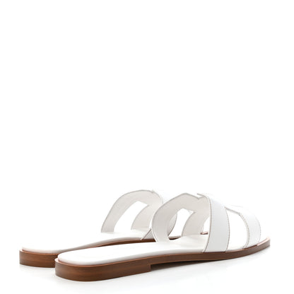 Hermes Box Calfskin Oran Sandals 39 White 4 of 4