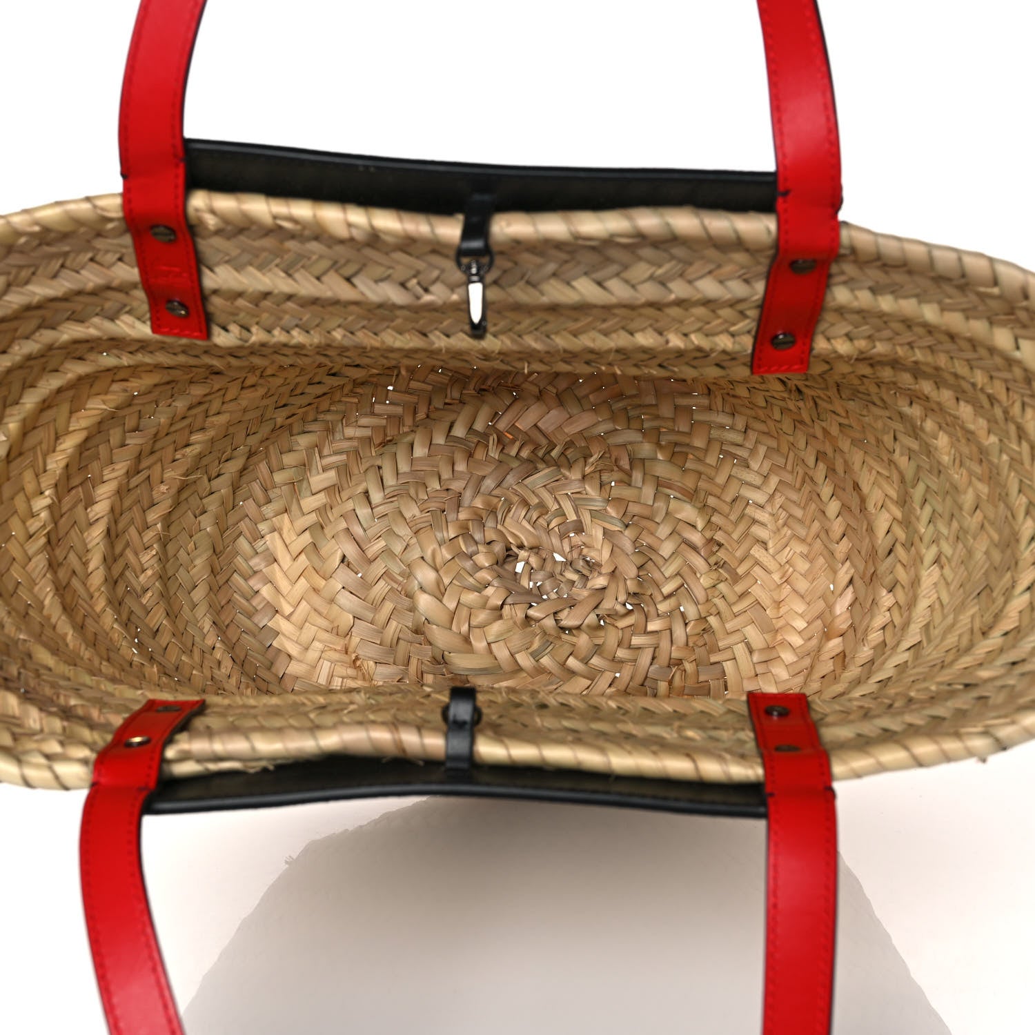 Christian Louboutin Woven Straw Loubishore Tote Black 4 of 7