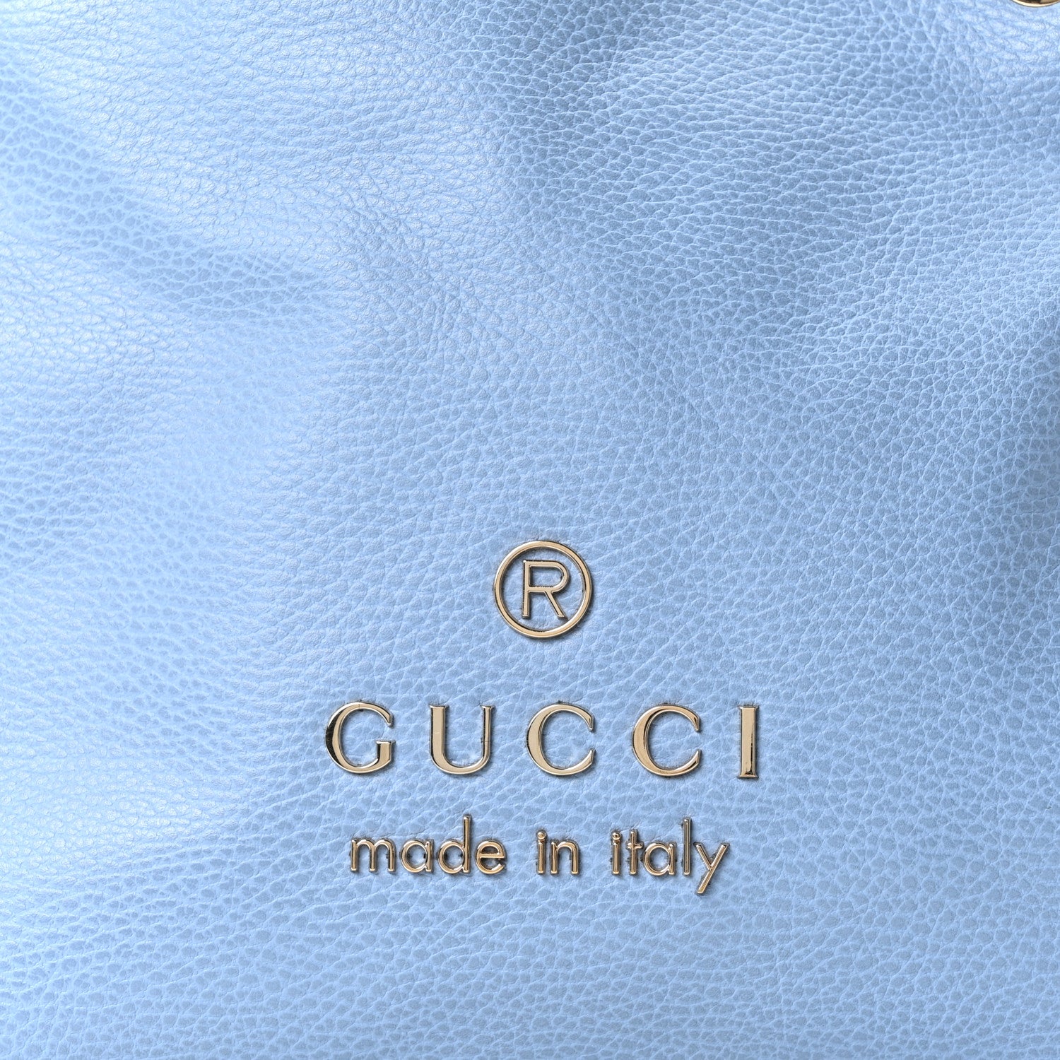 Gucci Calfskin Medium Braided Handle Gifford Tote Blue 7 of 9