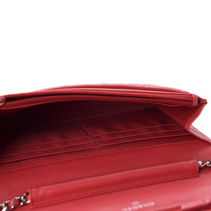 Chanel Caviar Quilted Wallet on Chain WOC Red 5 of 11