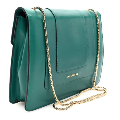 Bulgari Calfskin Serpenti Forever Snake Strap Crossbody Bag Emerald Green 3 of 9