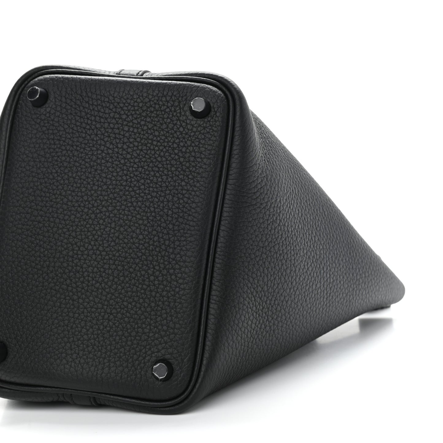 Taurillon Clemence Monochrome Picotin Lock 18 PM Black