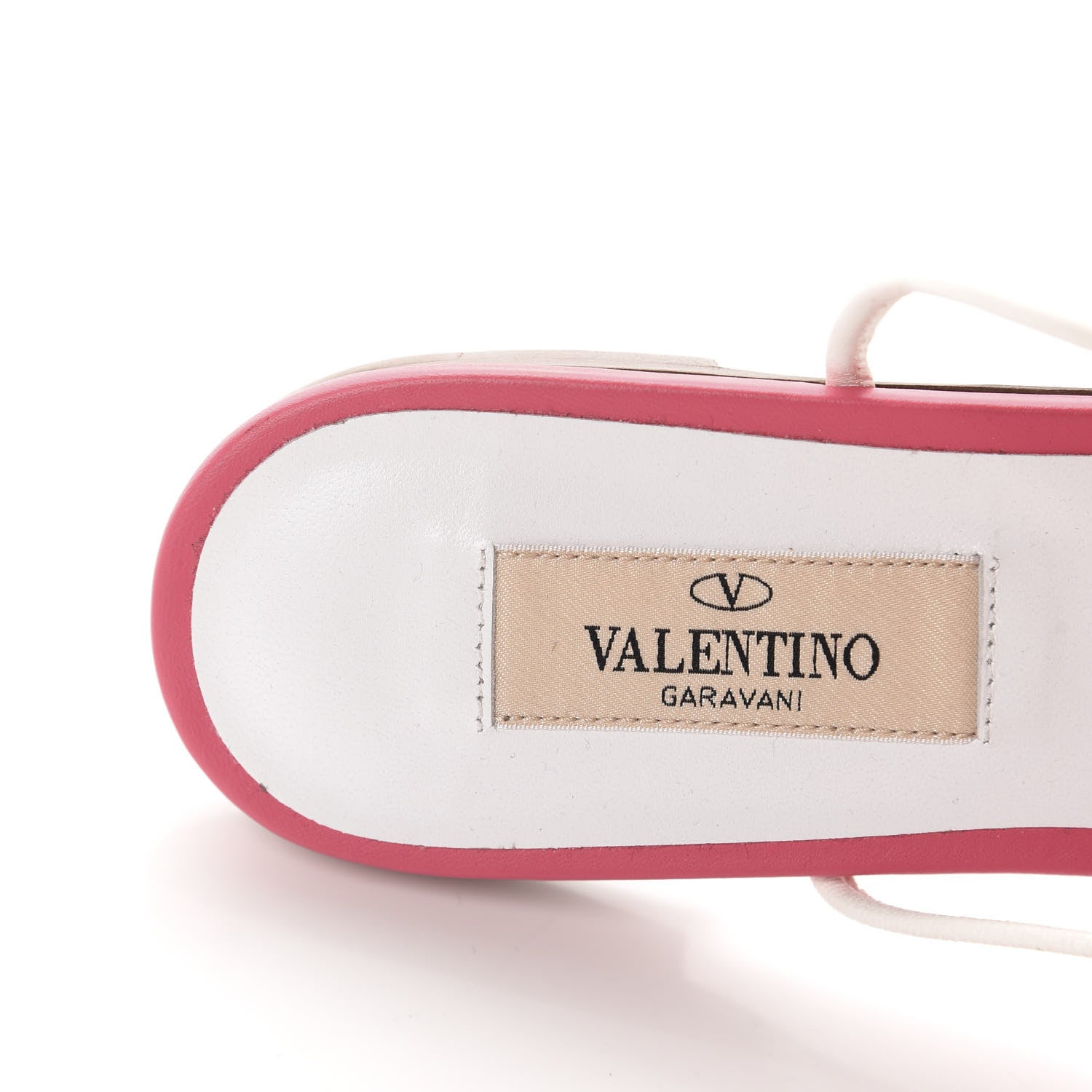Valentino Garavani Calfskin Free Rockstud Ankle Strap Flat Sandals 38.5 Shadow Pink White 7 of 9