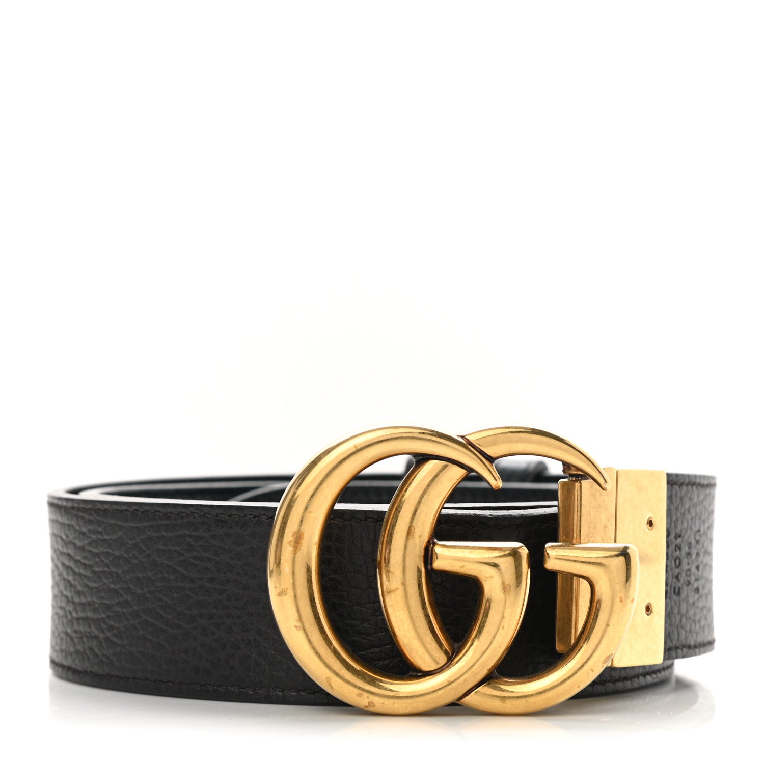 Gucci Calfskin Double G Reversible 37mm Belt 90 36 Black Cocoa 1 of 5