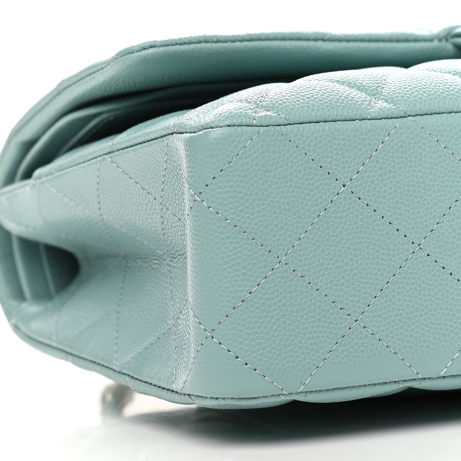 Chanel Caviar Quilted Medium Double Flap Light Blue 8 of 10