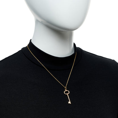 Tiffany 18K Rose Gold Small Oval Key Pendant Necklace 2 of 6