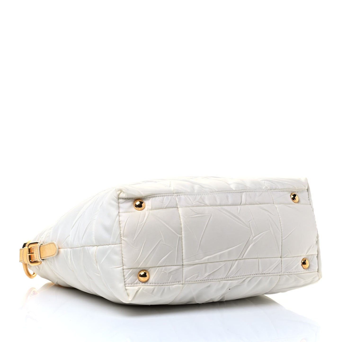 Crispy Nylon Top Handle Bag White