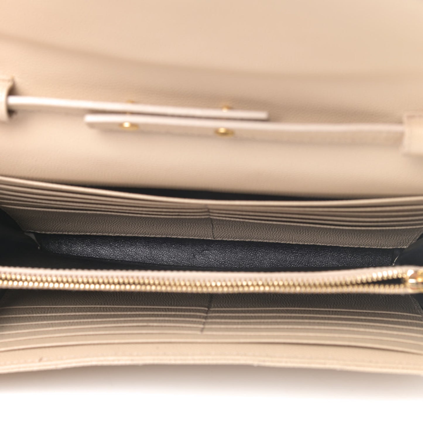 Grain De Poudre Matelasse Chevron Monogram Chain Wallet Nude Powder