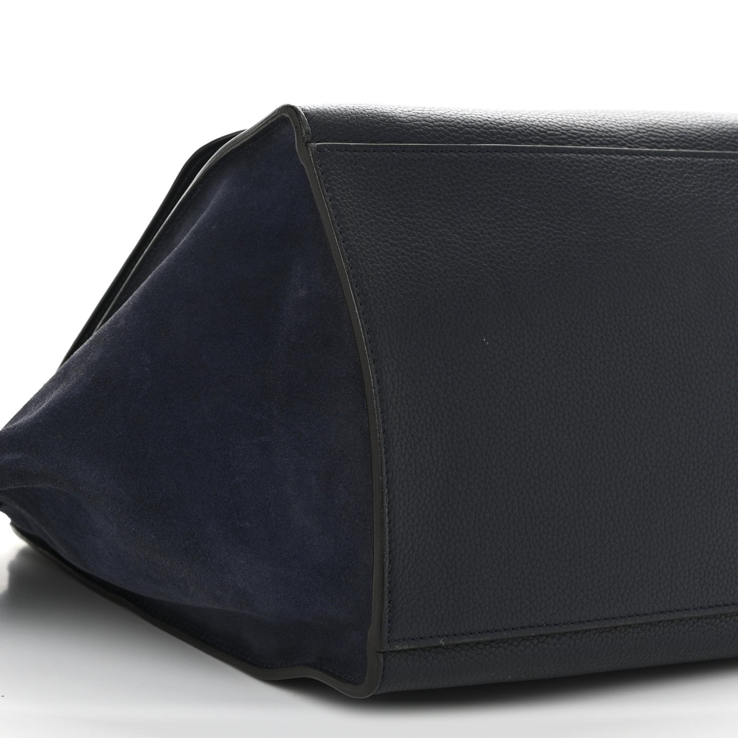 Drummed Calfskin Suede Large Trapeze Navy