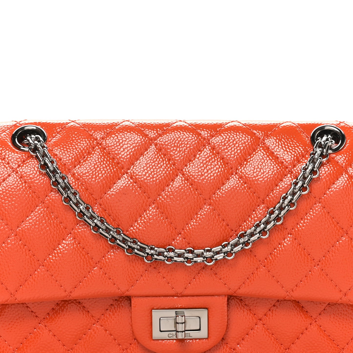 Patent Caviar Quilted 2.55 Reissue 225 Flap Orange