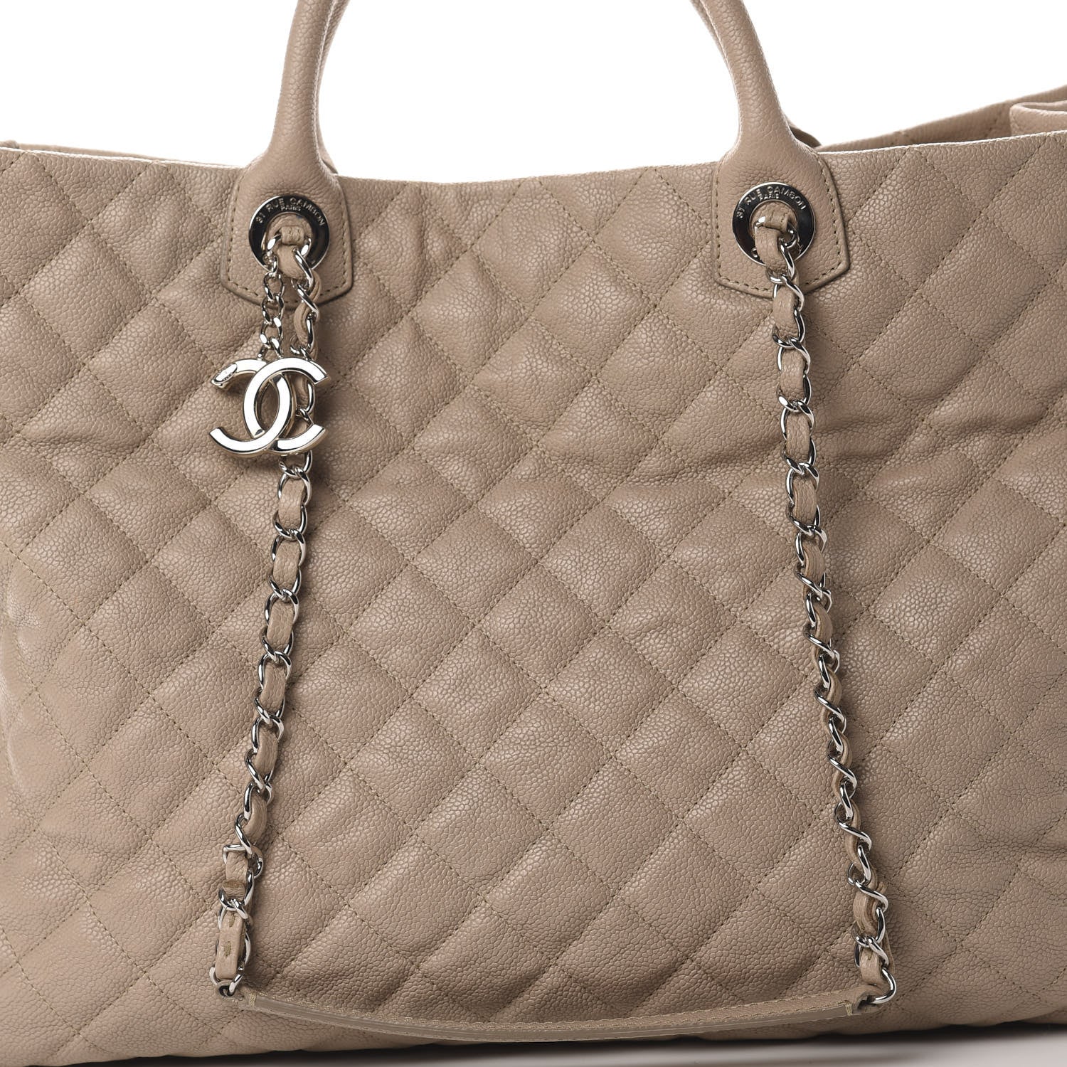 Chanel Caviar Quilted Large Shiva Tote Beige 8 of 15