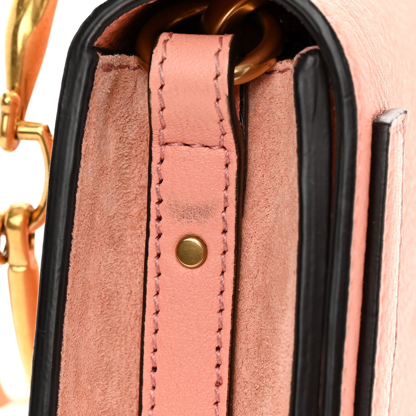 Calfskin Suede Small Nile Bracelet Bag Ideal Blush