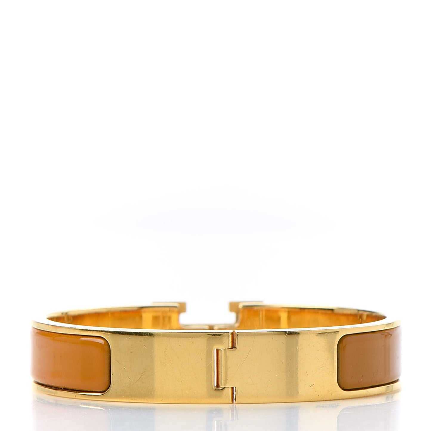 Enamel Narrow Clic Clac H Bracelet GM Jaune Madras
