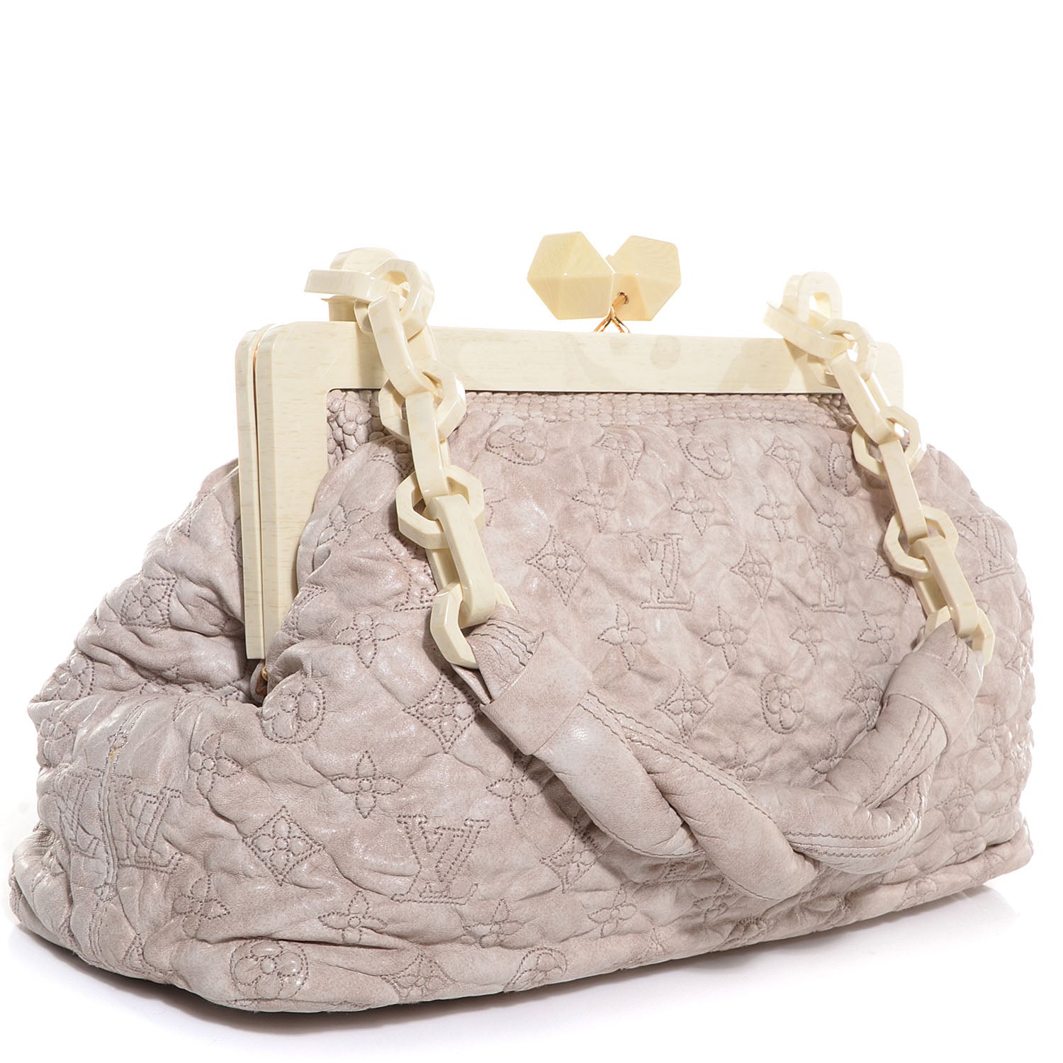 Louis Vuitton Lambskin Olympe Nimbus Cirrus Ecru 3 of 7