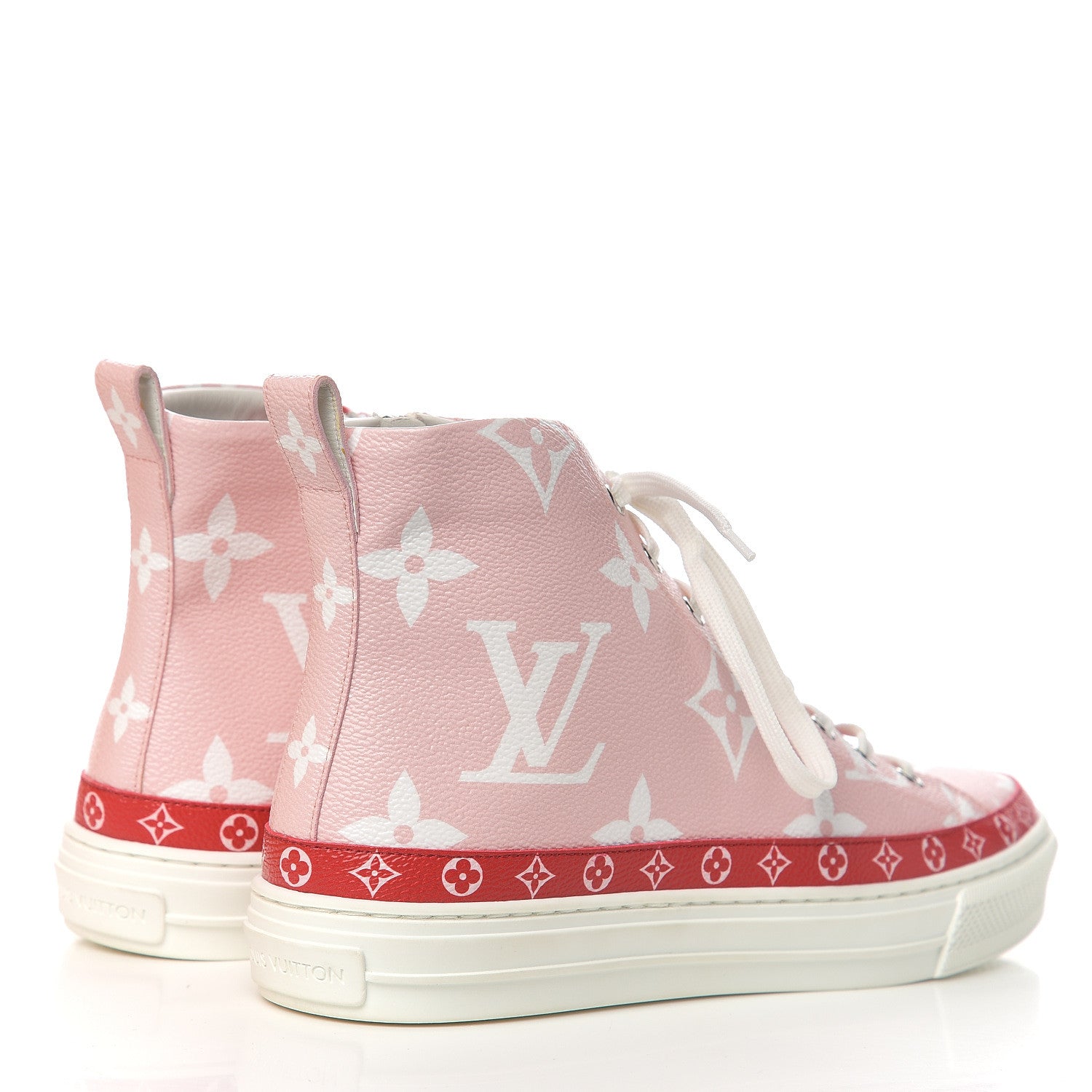 Louis Vuitton Monogram Giant Stellar Sneaker Boots 40 Rose Rouge 4 of 10