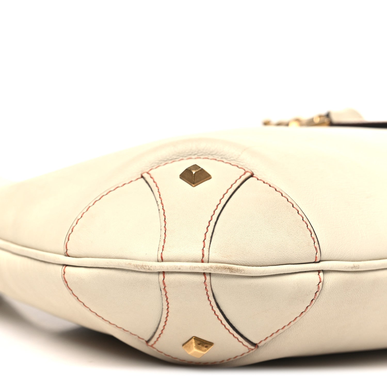 Gucci Calfskin Piston Lock Jackie O Hobo White 9 of 12