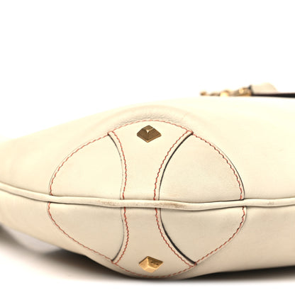 Gucci Calfskin Piston Lock Jackie O Hobo White 9 of 12