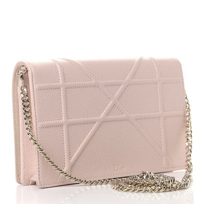 Christian Dior Grained Calfskin Diorama Wallet on Chain Pouch Rose Poudre 2 of 11