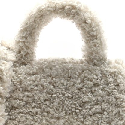 Balenciaga Faux Fur Fluffy Hourglass XS Top Handle Bag Natural 7 of 9