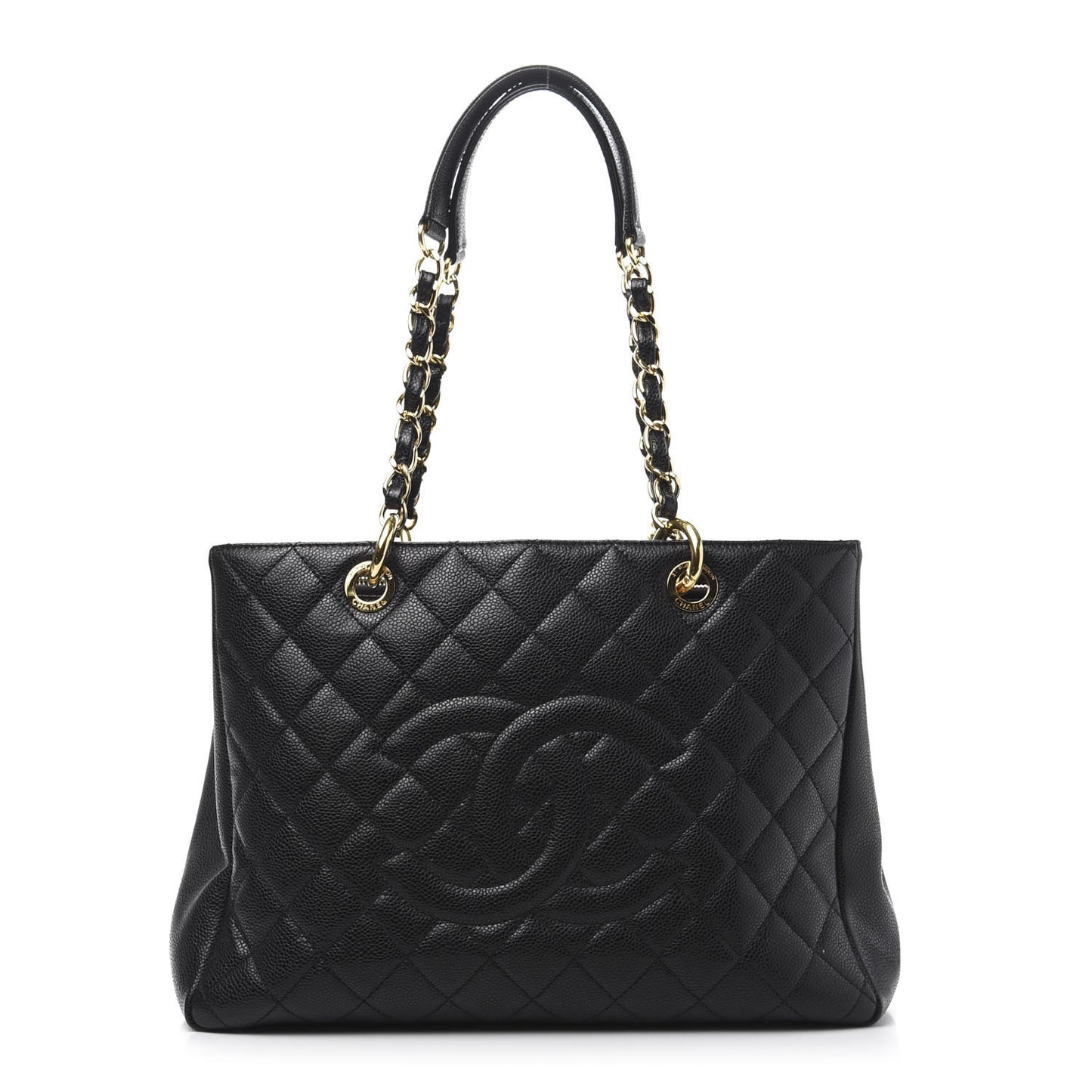 Caviar Quilted Grand Shopping Tote GST Black