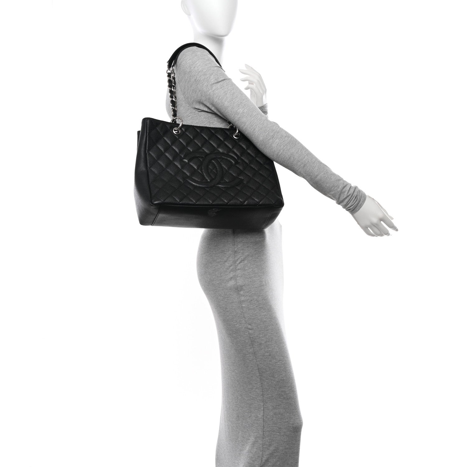 Chanel Caviar Quilted Grand Shopping Tote GST Black 2 of 13