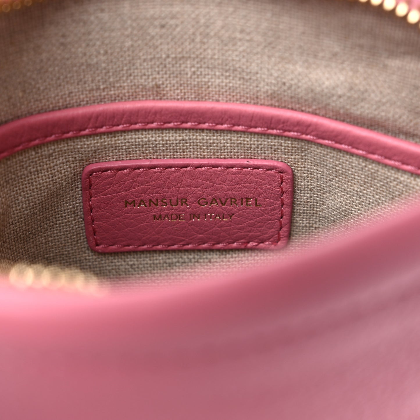 Pebbled Calfskin Mini Zip Bucket Bag Pink